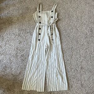 Pinstripe Flare Jumpsuit